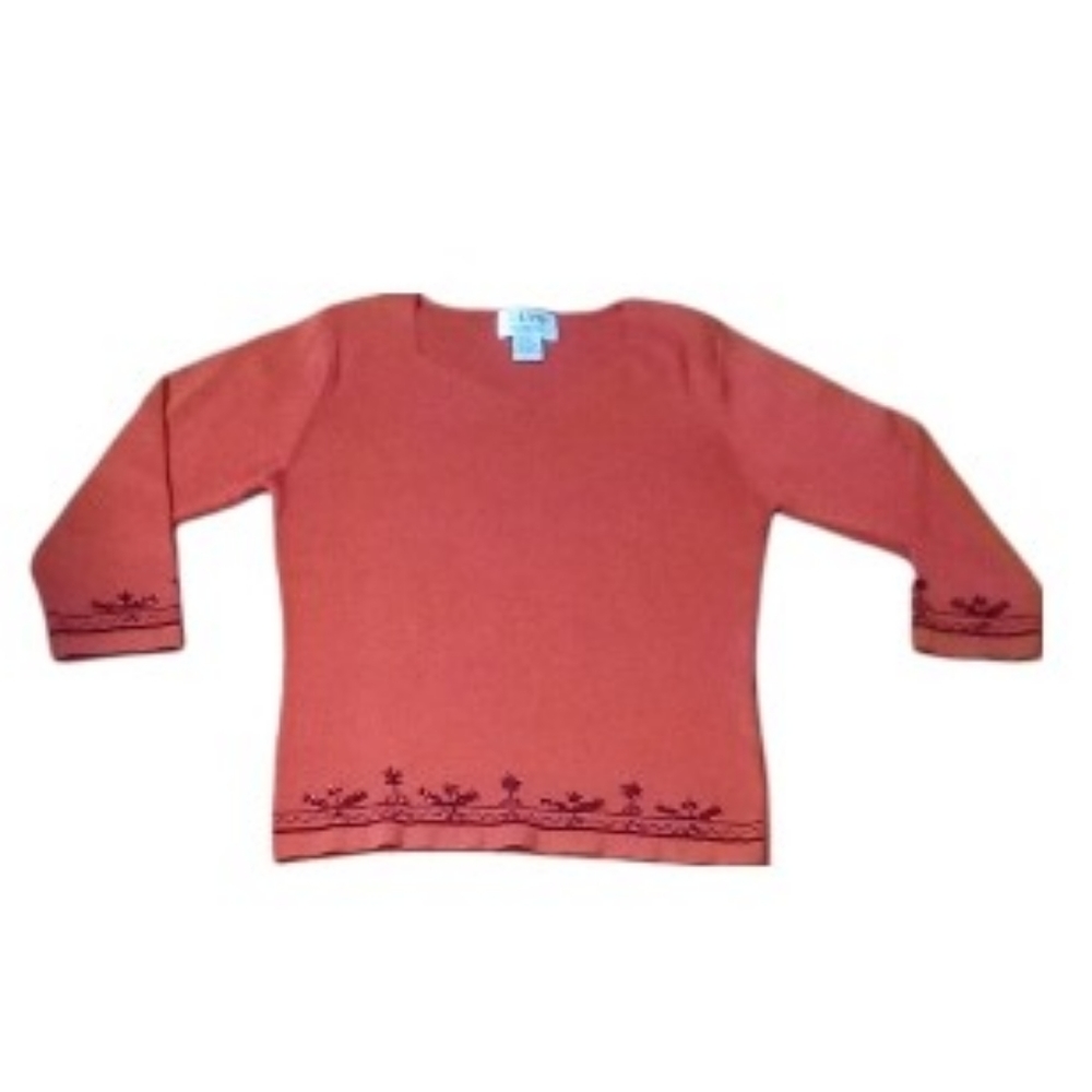 Clio Petites Women Long Sleve Sweater Dark Orange MP